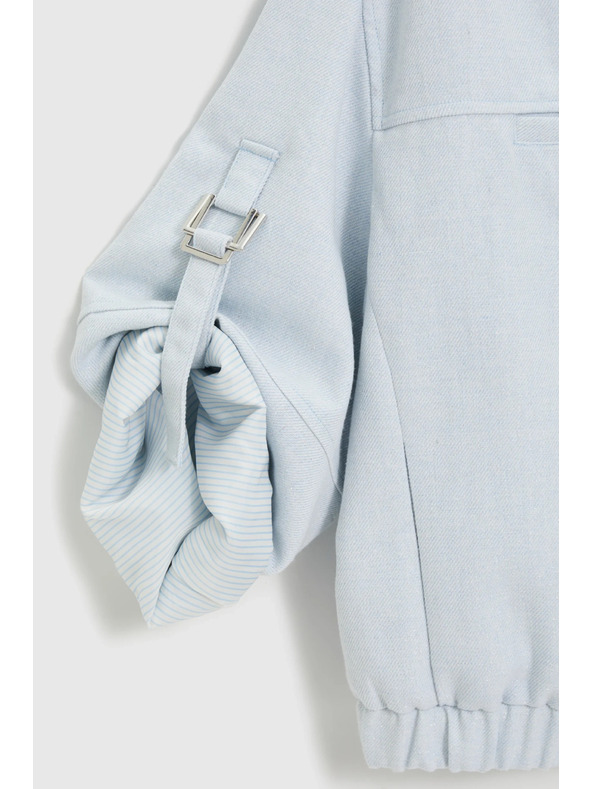 Moodo Bunda so zvinutými rukávmi svetlo modrá Moodo