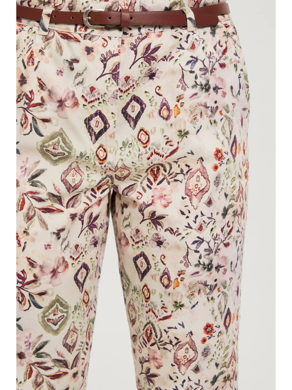 Moodo Vzorované nohavice béžové Moodo