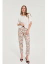 Moodo Vzorované nohavice béžové Moodo