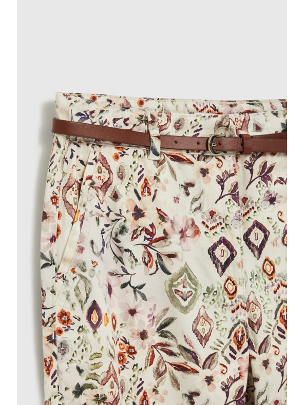 Moodo Vzorované nohavice béžové Moodo