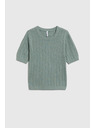 Moodo Olivový sveter s krátkymi rukávmi Moodo