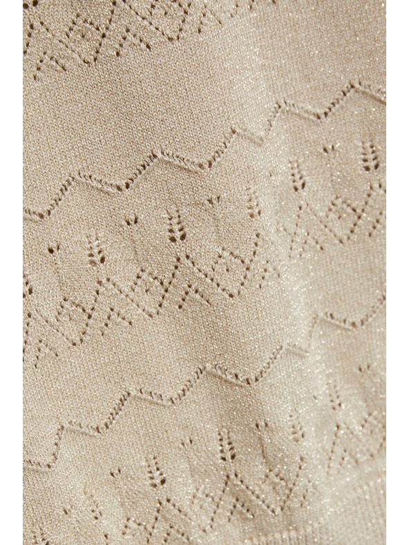 Moodo Azúrový sveter s krátkymi rukávmi béžový Moodo