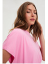 Moodo Ružová bavlnená halenka s krátkymi rukávmi Moodo