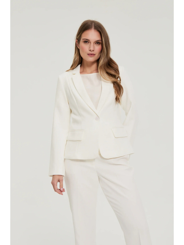 Moodo Jednoradový biely sako Moodo