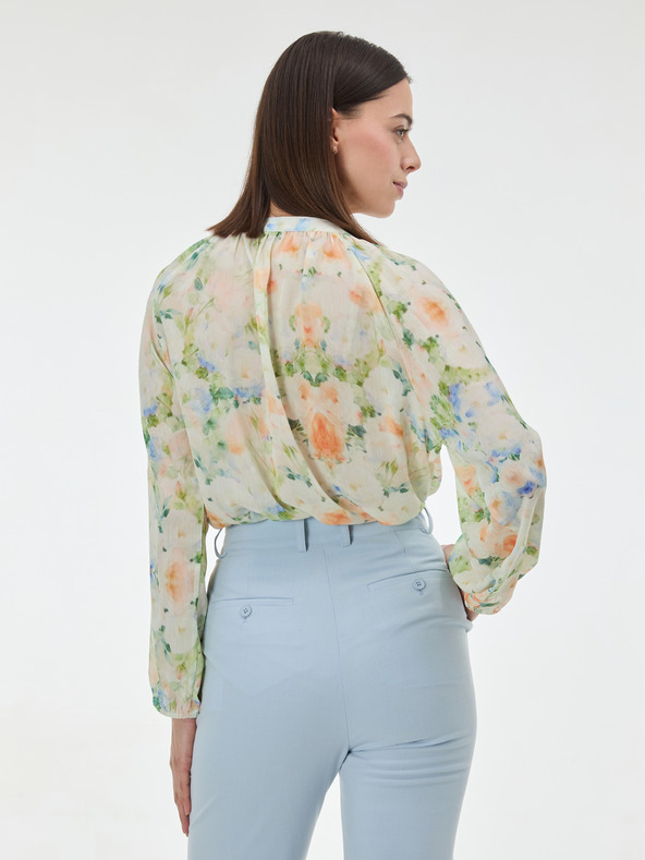 Orsay Svetlozelená vzorovaná dámska blúzka ORSAY