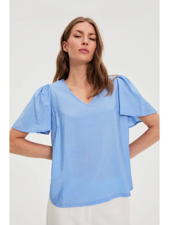 Moodo Viskózová modrá košeľa Moodo