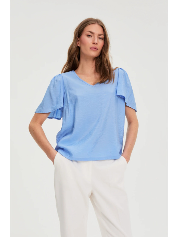 Moodo Viskózová modrá košeľa Moodo