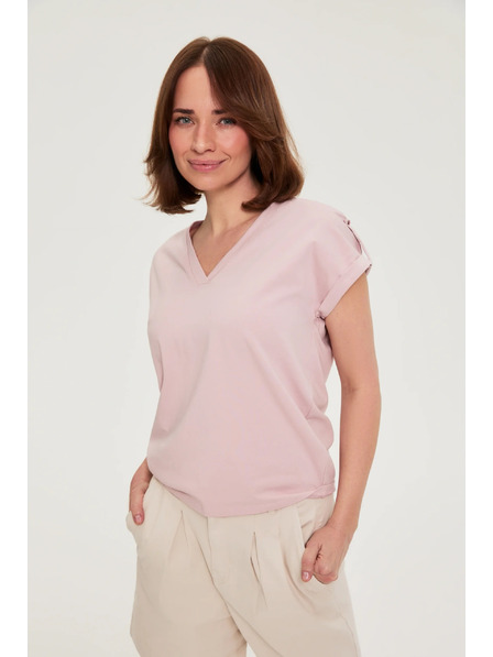 Moodo Tričko z bavlny ružové Moodo