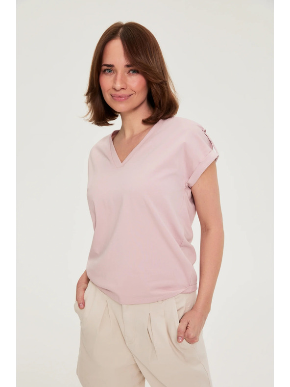 Moodo Tričko z bavlny ružové Moodo