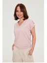 Moodo Tričko z bavlny ružové Moodo