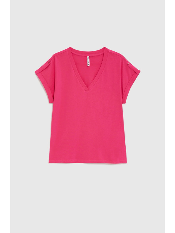 Moodo Tričko z bavlny purpurové Moodo