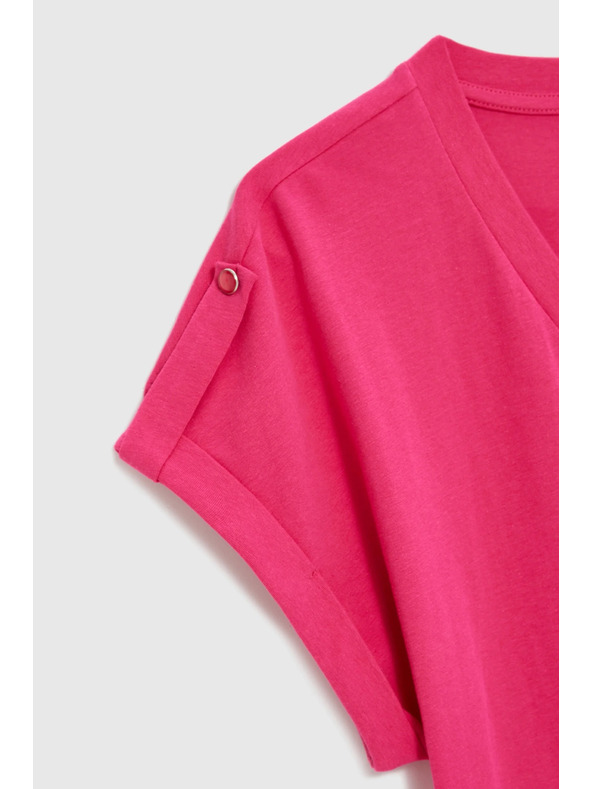 Moodo Tričko z bavlny purpurové Moodo