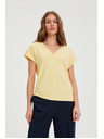 Moodo Tričko z bavlny žlté Moodo