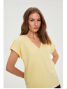 Moodo Tričko z bavlny žlté Moodo