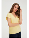 Moodo Tričko z bavlny žlté Moodo