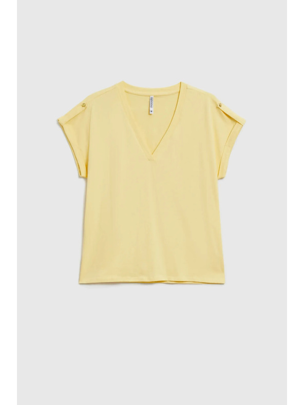 Moodo Tričko z bavlny žlté Moodo