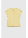Moodo Tričko z bavlny žlté Moodo