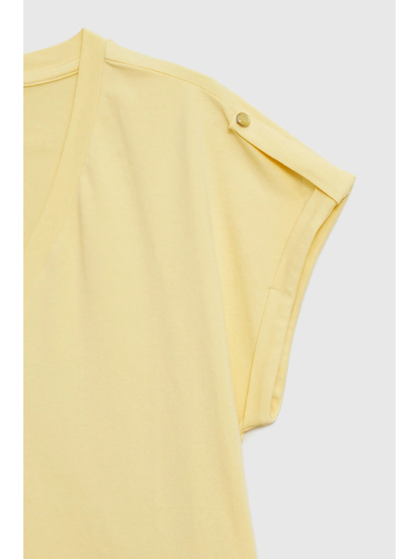 Moodo Tričko z bavlny žlté Moodo