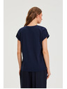 Moodo Bavlnené tričko tmavo modré Moodo