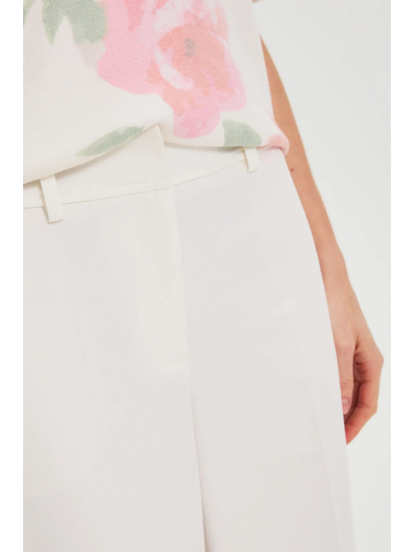 Moodo Nohavice so širokými nohavicami v hranách biele Moodo