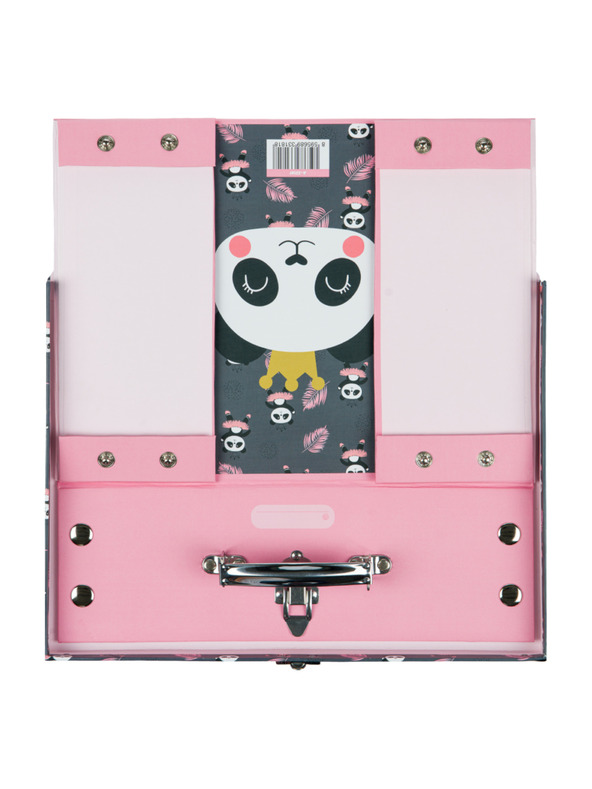 BAAGL  BAAGL Skladací školský kufrík Panda s kovaním