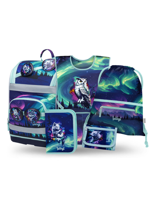 BAAGL  BAAGL SET 5 Zippy Plus Aurora: aktovka, penal, vrecko, zástera, peňaženka GRS