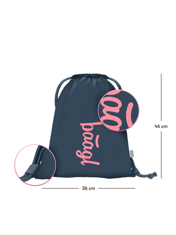 BAAGL  BAAGL SADA 3 Core Logo ružová: batoh, peračník, vrece GRS