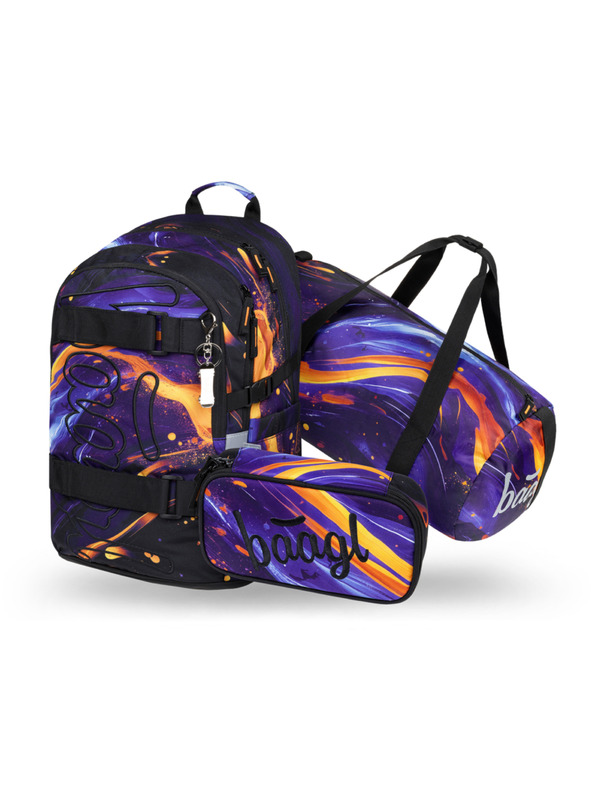 BAAGL  BAAGL SET 3 Skate Vibe: batoh, peračník, športová taška GRS