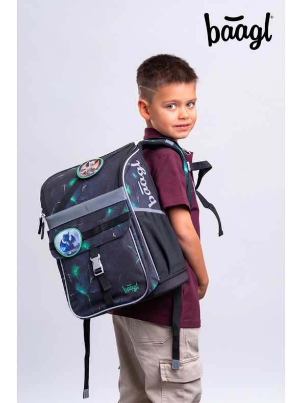 BAAGL  BAAGL SET 5 Zippy Draci: aktovka, peračník, vrecko, zástera, peňaženka