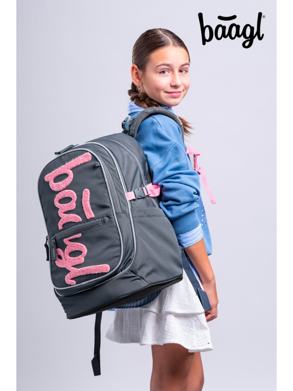 BAAGL  BAAGL SET 5 Core Logo ružový: batoh, penal, vrecko, ledvinka, obal na notebook GRS