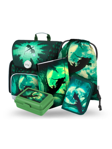 BAAGL  BAAGL 5 SET Ergo Drak: aktovka, penal, vrecko, dosky, box