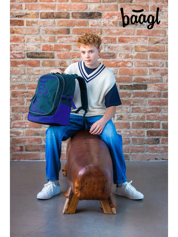 BAAGL  BAAGL SET 3 Core Logo modrý: batoh, penal, vrecko GRS