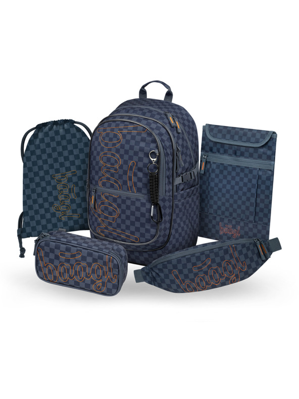 BAAGL  BAAGL SET 5 Core Ska modrý: batoh, penal, vrecko, ledvinka, obal na notebook GRS