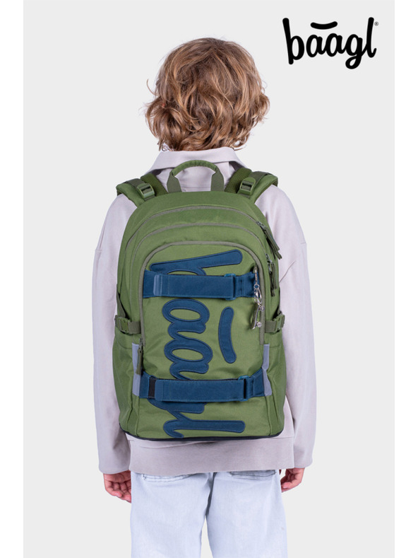 BAAGL  BAAGL SET 5 Skate Olive: batoh, peračník, športová taška, ledvinka, obal na notebook GRS