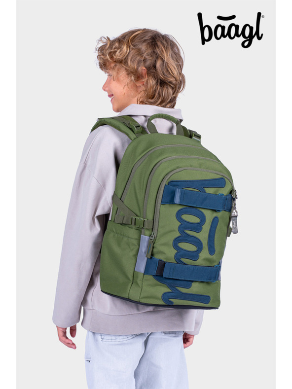 BAAGL  BAAGL SET 5 Skate Olive: batoh, peračník, športová taška, ledvinka, obal na notebook GRS