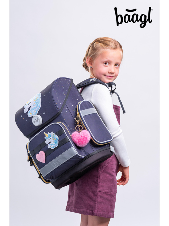 BAAGL  BAAGL Školská aktovka Ergo Unicorn Gold