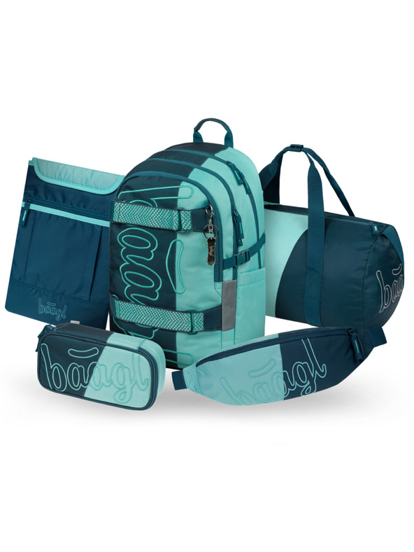 BAAGL  BAAGL SET 5 Skate Petrol: batoh, peračník, športová taška, ledvinka, obal na notebook GRS