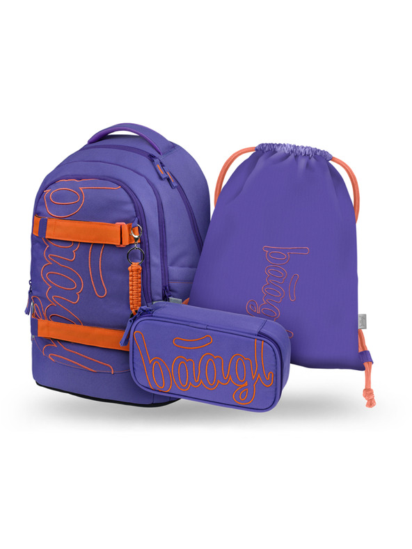 BAAGL  BAAGL SET 3 Skate Max Orange: batoh, peračník, vrecko GRS