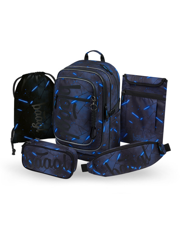 BAAGL  BAAGL SET 5 Cubic Flash: batoh, peračník, vrecko, ledvinka, obal na notebook GRS