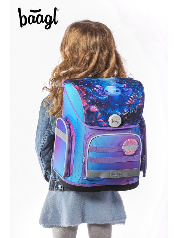 BAAGL  BAAGL SET 5 Ergo Axolotl: aktovka, peračník, vrecko, zástena, peňaženka