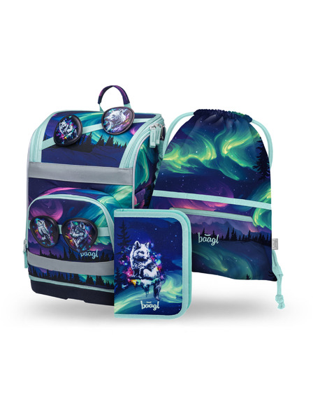 BAAGL  BAAGL SET 3 Zippy Plus Aurora: aktovka, peračník, vrecko GRS