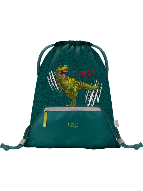 BAAGL  Zelené vrecko s vreckom Baagl T-Rex