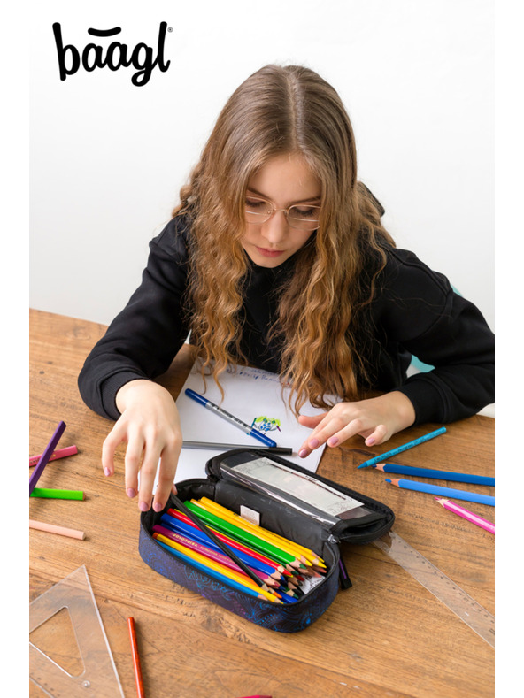 BAAGL  Čierny školský peračník Baagl Zen