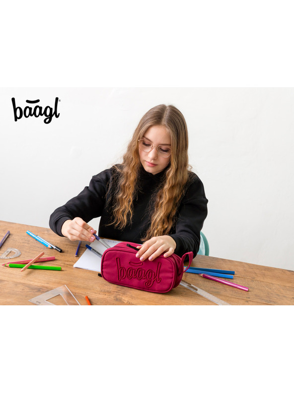 BAAGL  Červený študentský penál Baagl Ruby