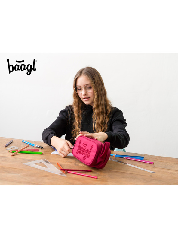 BAAGL  Červený študentský penál Baagl Ruby