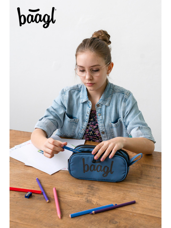 BAAGL  Modrý študentský penál etue ocean blue Baagl