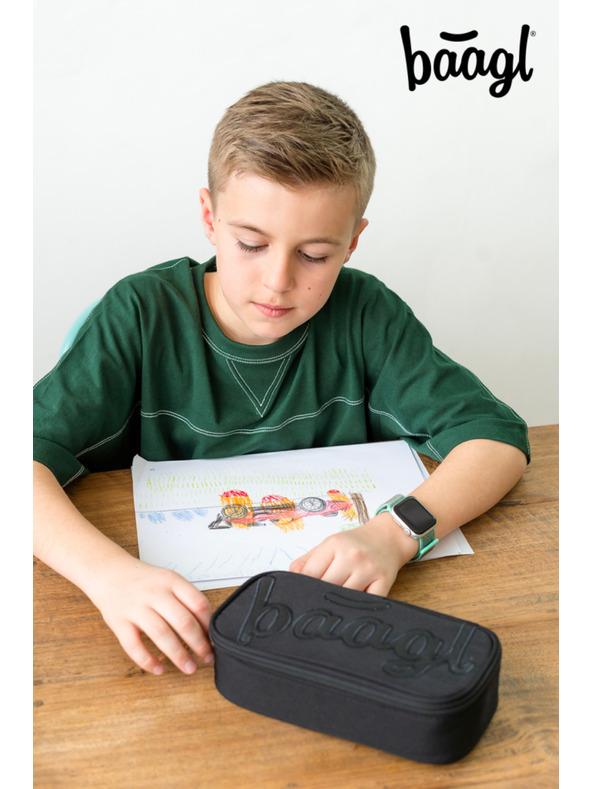 BAAGL  Sivý školský peračník Baagl Darkness