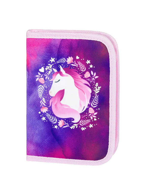 BAAGL  Fialový školský peračník jednoposchodový Baagl Horse