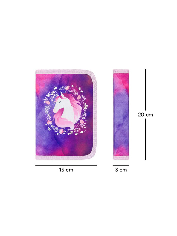 BAAGL  Fialový školský peračník jednoposchodový Baagl Horse