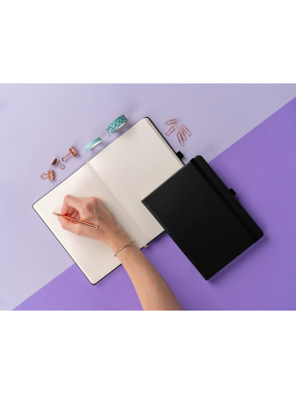 NOTIQUE NOTIQUE Notes Balacron, čierny, bodkovaný, 15 x 21 cm